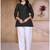 Black printed cotton blend top with 3/4 sleeves     everyday comfort wear