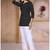 Black printed cotton blend top with 3/4 sleeves     everyday comfort wear