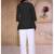 Black printed cotton blend top with 3/4 sleeves     everyday comfort wear
