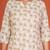 Elegant olive green printed cotton blend round neck 3/4 sleeve top for women