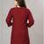 Maroon solid roman silk regular top with 3/4 sleeves