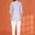 Stylish grey printed cotton blend round neck 3/4 sleeve top for women
