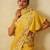 Yellow Sequin Thread Embroidered Crunchy silk blend Saree 