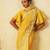 Yellow Sequin Thread Embroidered Crunchy silk blend Saree 
