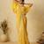 Yellow Sequin Thread Embroidered Crunchy silk blend Saree 