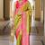Parrot green banarasi silk blend jacquard woven saree with blouse