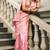Pink banarasi silk blend jacquard woven saree with blouse