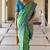 Rama green banarasi silk blend jacquard woven saree with blouse