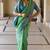 Rama green banarasi silk blend jacquard woven saree with blouse