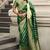 Green banarasi silk blend jacquard woven saree with blouse