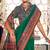 Green silk blend floral print saree with blouse