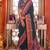 Black silk blend floral print saree with blouse