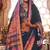 Black silk blend floral print saree with blouse