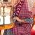 Dark pink & navy blue silk blend patola print saree with blouse