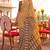 Mustard & brown silk blend patola print saree with blouse