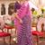 Rani pink & purple silk blend patola print saree with blouse