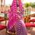 Rani pink & purple silk blend patola print saree with blouse