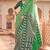 Green silk blend patola print saree with blouse