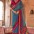 Aqua blue georgette patola print saree with blouse