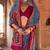 Aqua blue georgette patola print saree with blouse