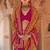 Mustard georgette patola print saree with blouse