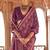 Wine georgette patola print saree with blouse