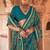 Teal georgette patola print saree with blouse