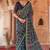 Navy blue georgette patola print saree with blouse