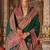 Green silk blend print with glory finish saree with blouse