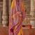 Mustard silk blend print with glory finish saree with blouse