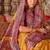 Mustard silk blend print with glory finish saree with blouse