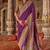 Purple silk blend print with glory finish saree with blouse