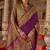 Purple silk blend print with glory finish saree with blouse