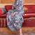 Light grey silk blend floral print saree with blouse