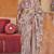 Cream silk blend floral print saree with blouse