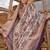 Cream silk blend floral print saree with blouse