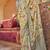 Light green silk blend floral print saree with blouse