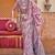 Mauve silk blend floral print saree with blouse