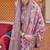 Mauve silk blend floral print saree with blouse