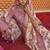 Cream silk blend floral print saree with blouse