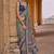 Multicolor silk blend ajrakh print croma finish saree with blouse