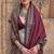 Wine silk blend ajrakh print croma finish saree with blouse