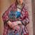 Maroon silk blend ajrakh print croma finish saree with blouse