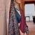 Chocolate silk blend ajrakh print croma finish saree with blouse
