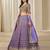 Purple Embriodered Heavy Chinon Silk Designer Semi Stitched Lehenga With Blouse