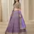 Purple Embriodered Heavy Chinon Silk Designer Semi Stitched Lehenga With Blouse