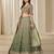 Mehendi Embriodered Heavy Chinon Silk Designer Semi Stitched Lehenga With Blouse