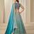 Turquoise Embriodered Heavy Chinon Silk Designer Semi Stitched Lehenga With Blouse