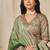 Mehendi Embriodered Heavy Chinon Silk Designer Semi Stitched Lehenga With Blouse