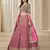 pink embriodered heavy chinon silk lehenga set with blouse and dupatta